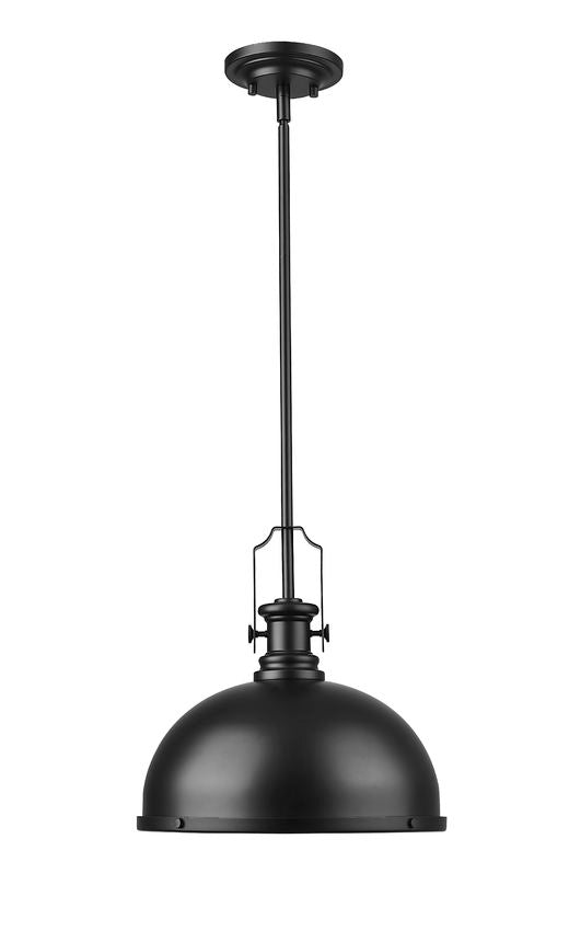 Z-Lite Melange 725P12-MB 1-Light Matte Black Steel Pendant Light