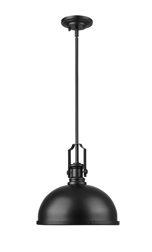 Z-Lite Melange 725P12-MB 1-Light Matte Black Steel Pendant Light