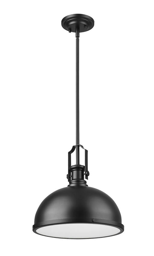 Z-Lite Melange 725P12-MB 1-Light Matte Black Steel Pendant Light