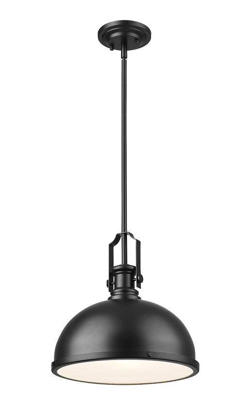 Z-Lite Melange 725P12-MB 1-Light Matte Black Steel Pendant Light