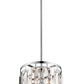 Z-Lite Mersesse 12" 3-Light Chrome Pendant Light With Clear and Chrome Shade