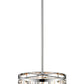 Z-Lite Mersesse 12" 3-Light Chrome Pendant Light With Clear and Chrome Shade