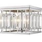 Z-Lite Mersesse 12" 4-Light Chrome Flush Mount Lighting With Clear Crystal and Chrome Steel Shade