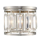 Z-Lite Mersesse 13" 3-Light Brushed Nickel Flush Mount Lighting With Clear Crystal and Chrome Steel Shade