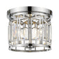 Z-Lite Mersesse 13" 3-Light Chrome Flush Mount Lighting With Clear Crystal and Chrome Steel Shade