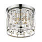 Z-Lite Mersesse 13" 3-Light Chrome Flush Mount Lighting With Clear Crystal and Chrome Steel Shade