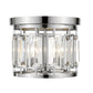 Z-Lite Mersesse 13" 3-Light Chrome Flush Mount Lighting With Clear Crystal and Chrome Steel Shade