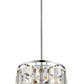 Z-Lite Mersesse 16" 4-Light Chrome Pendant Light With Clear and Chrome Shade