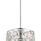 Z-Lite Mersesse 19" 5-Light Brushed Nickel Pendant Light With Clear and Chrome Shade