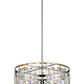 Z-Lite Mersesse 19" 5-Light Brushed Nickel Pendant Light With Clear and Chrome Shade