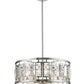 Z-Lite Mersesse 23" 6-Light Brushed Nickel Pendant Light With Clear Crystal Shade