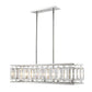 Z-Lite Mersesse 9" 5-Light Chrome Pendant Light With Clear and Chrome Shade