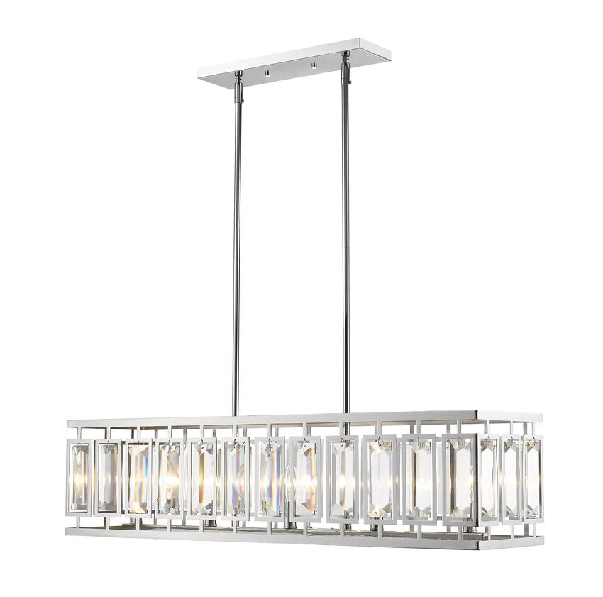 Z-Lite Mersesse 9" 5-Light Chrome Pendant Light With Clear and Chrome Shade