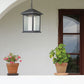 Z-Lite Mesa 8" 1-Light Black Aluminum Outdoor Chain Mount Ceiling Fixture With Clear Beveled and Matte Opal Glass Shade