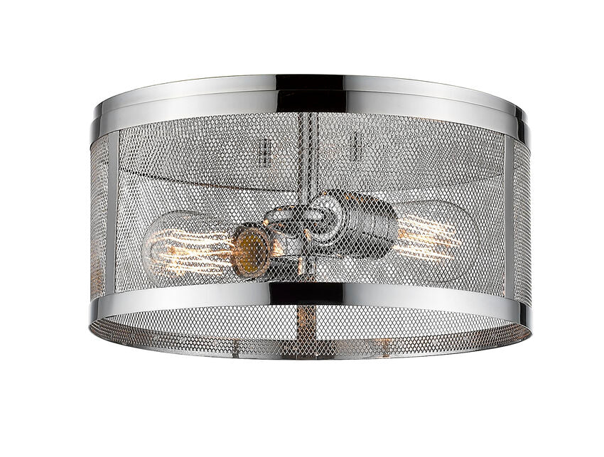 Z-Lite Meshsmith 12" 2-Light Chrome Steel Flush Mount Lighting