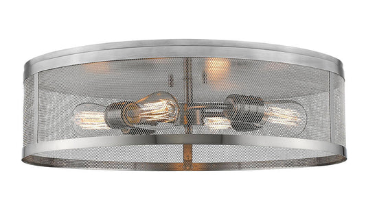 Z-Lite Meshsmith 21" 4-Light Brushed Nickel Steel Flush Mount Lighting