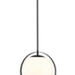 Z-Lite Midnetic 12" 1-Light Matte Black Mini Pendant Light With Matte Opal Glass Shade