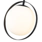 Z-Lite Midnetic 12" 1-Light Matte Black Mini Pendant Light With Matte Opal Glass Shade