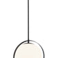 Z-Lite Midnetic 12" 1-Light Matte Black Mini Pendant Light With Matte Opal Glass Shade