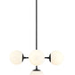 Z-Lite Midnetic 22" 5-Light Matte Black Pendant Light With Matte Opal Glass Shade