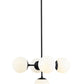 Z-Lite Midnetic 22" 5-Light Matte Black Pendant Light With Matte Opal Glass Shade
