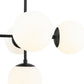 Z-Lite Midnetic 22" 5-Light Matte Black Pendant Light With Matte Opal Glass Shade