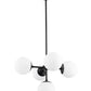 Z-Lite Midnetic 22" 5-Light Matte Black Pendant Light With Matte Opal Glass Shade