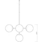 Z-Lite Midnetic 22" 5-Light Matte Black Pendant Light With Matte Opal Glass Shade