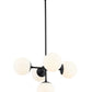 Z-Lite Midnetic 22" 5-Light Matte Black Pendant Light With Matte Opal Glass Shade