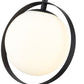 Z-Lite Midnetic 8" 1-Light Matte Black Mini Pendant Light With Matte Opal Glass Shade