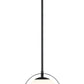 Z-Lite Midnetic 8" 1-Light Matte Black Mini Pendant Light With Matte Opal Glass Shade
