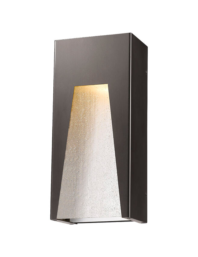Z-Lite Millenial 6" 1-Light LED Bronze Silver Outdoor Wall Sconce With Clear Seedy Glass Shade
