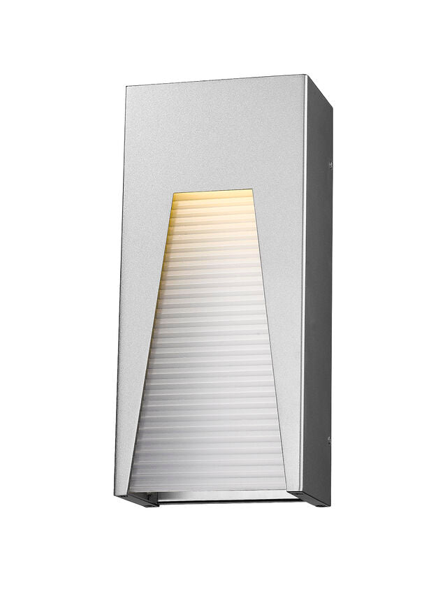 Z-Lite Millenial 6" 1-Light LED Silver Outdoor Wall Sconce With Frosted Ribbed Glass Shade