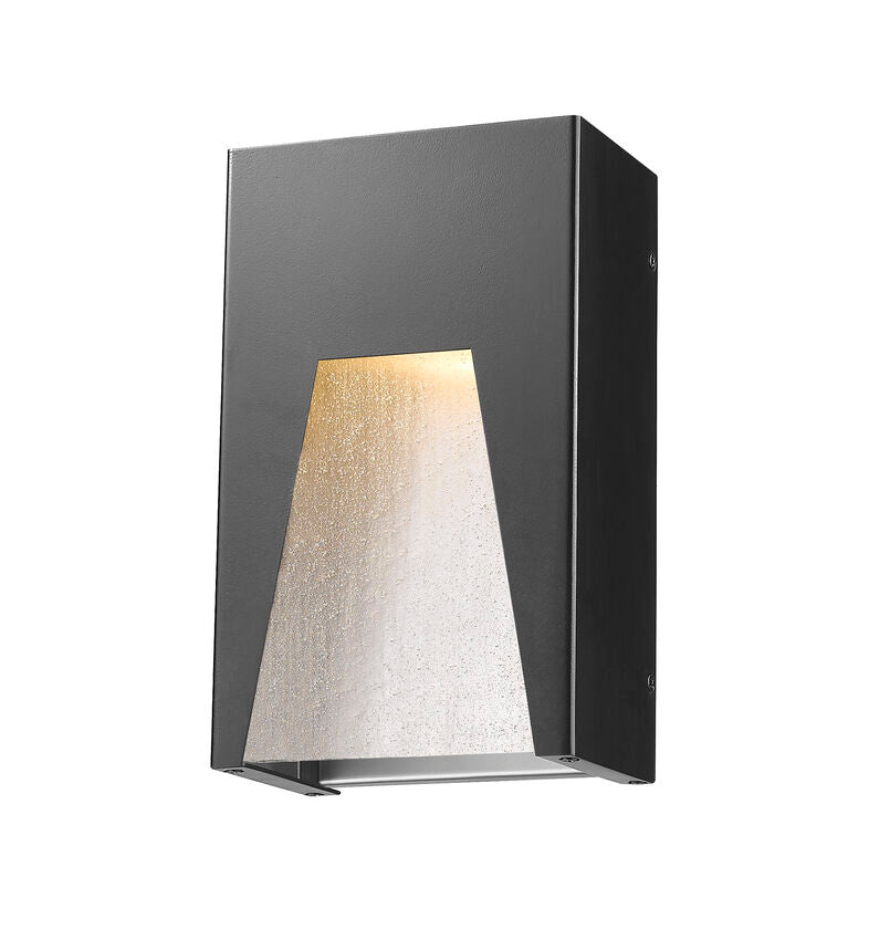 Z-Lite Millenial 6" W x 10" H 1-Light LED Black Silver Wall Sconce With Clear Seedy Glass Shade
