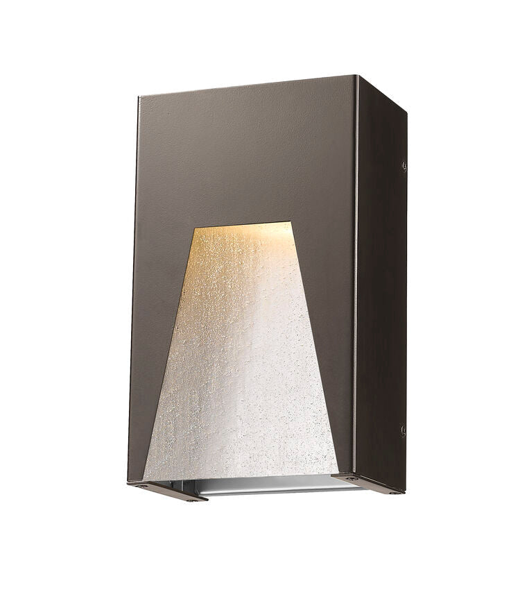 Z-Lite Millenial 6" W x 10" H 1-Light LED Bronze Silver Wall Sconce With Clear Seedy Glass Shade