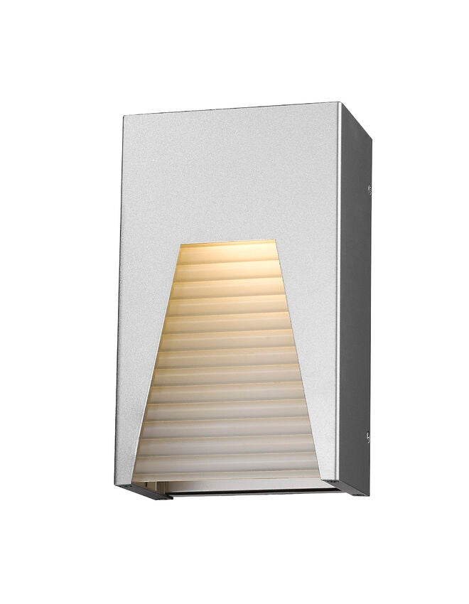 Z-Lite Millenial 6" W x 10" H 1-Light LED Silver Wall Sconce With Frosted Ribbed Glass Shade
