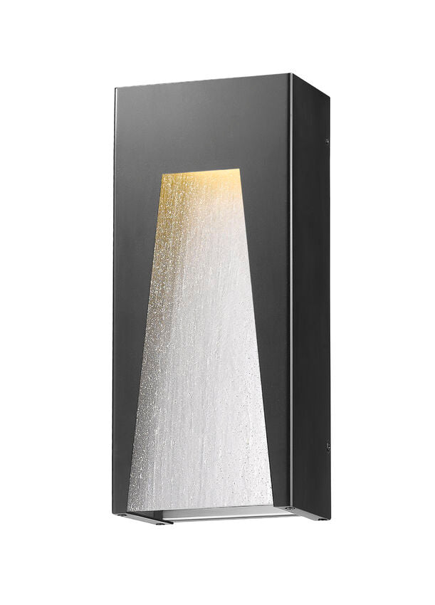Z-Lite Millenial 8" 1-Light LED Black Silver Outdoor Wall Sconce With Clear Seedy Glass Shade