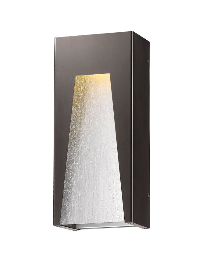 Z-Lite Millenial 8" 1-Light LED Bronze Silver Outdoor Wall Sconce With Clear Seedy Glass Shade