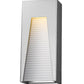 Z-Lite Millenial 8" 1-Light LED Silver Outdoor Wall Sconce With Frosted Ribbed Glass Shade
