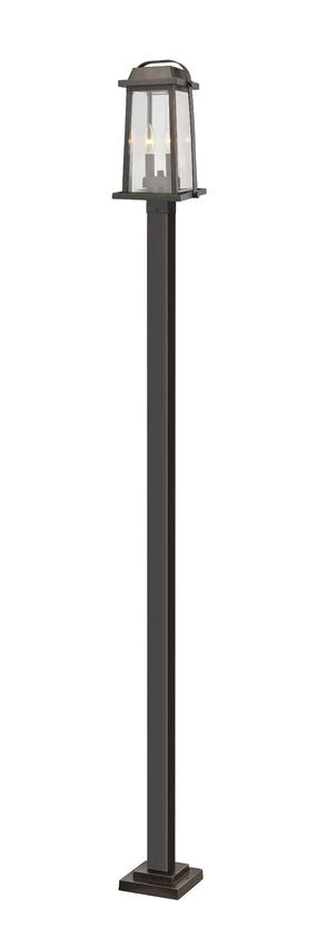 Z-Lite Millworks 574PHMS-536P-ORB 2-Light Aluminum Oil Rubbed Bronze Frame Clear Beveled Glass Shade Outdoor Post Mounted Fixture