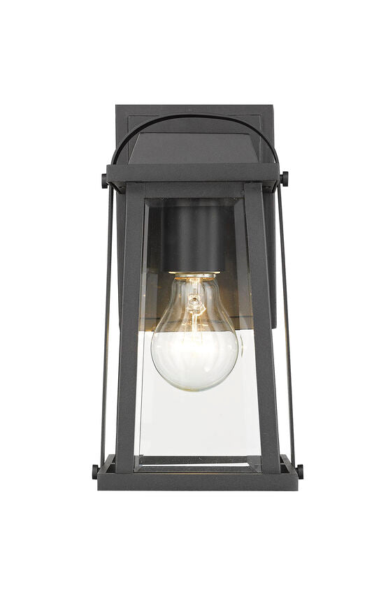 Z-Lite Millworks 6" 1-Light Black Outdoor Wall Sconce With Clear Beveled Glass Shade
