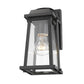 Z-Lite Millworks 6" 1-Light Black Outdoor Wall Sconce With Clear Beveled Glass Shade