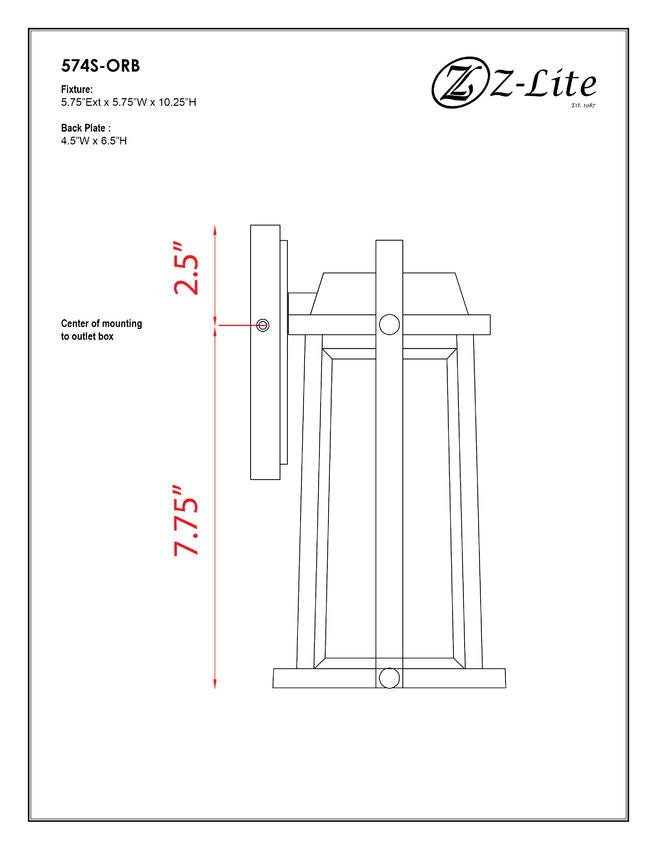 Z-Lite Millworks 6" 1-Light Oil Rubbed Bronze Outdoor Wall Sconce With Clear Beveled Glass Shade