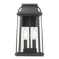 Z-Lite Millworks 8" 2-Light Black Outdoor Wall Sconce With Clear Beveled Glass Shade