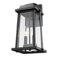 Z-Lite Millworks 8" 2-Light Black Outdoor Wall Sconce With Clear Beveled Glass Shade