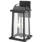 Z-Lite Millworks 8" 2-Light Black Outdoor Wall Sconce With Clear Beveled Glass Shade