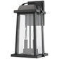 Z-Lite Millworks 8" 2-Light Black Outdoor Wall Sconce With Clear Beveled Glass Shade