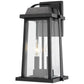 Z-Lite Millworks 8" 2-Light Black Outdoor Wall Sconce With Clear Beveled Glass Shade