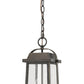 Z-Lite Millworks 8" 2-Light Oil Rubbed Bronze Aluminum Outdoor Chain Mount Ceiling Fixture With Clear Beveled Glass Shade
