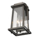 Z-Lite Millworks 8" 2-Light Oil Rubbed Bronze Outdoor Wall Sconce With Clear Beveled Glass Shade